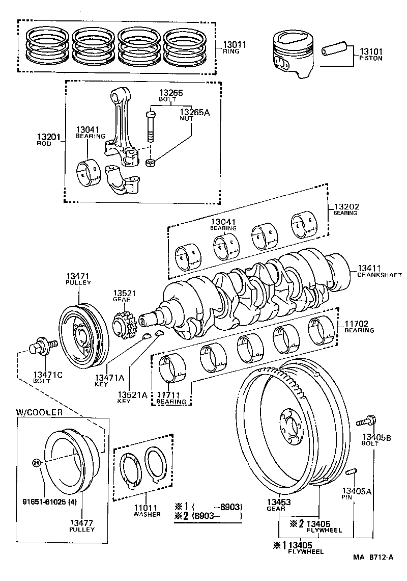 Toyota 13041-71011-07 BEARING, CONNECTING ROD