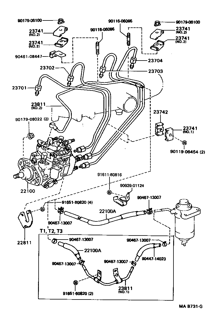 23801-54040 PIPE, FUEL(FOR FUEL FILTER TO INJECTION PUMP) product image