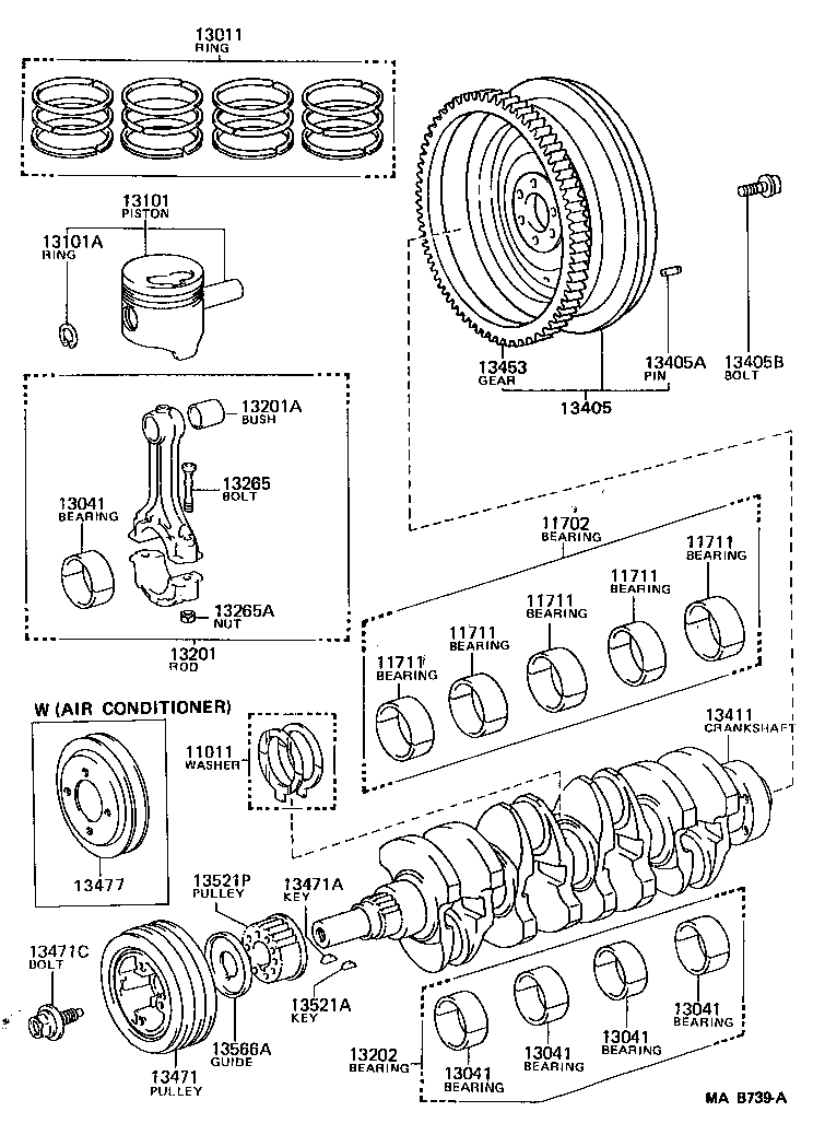 13104-54060 PISTON SUB-ASSY, W/PIN product image