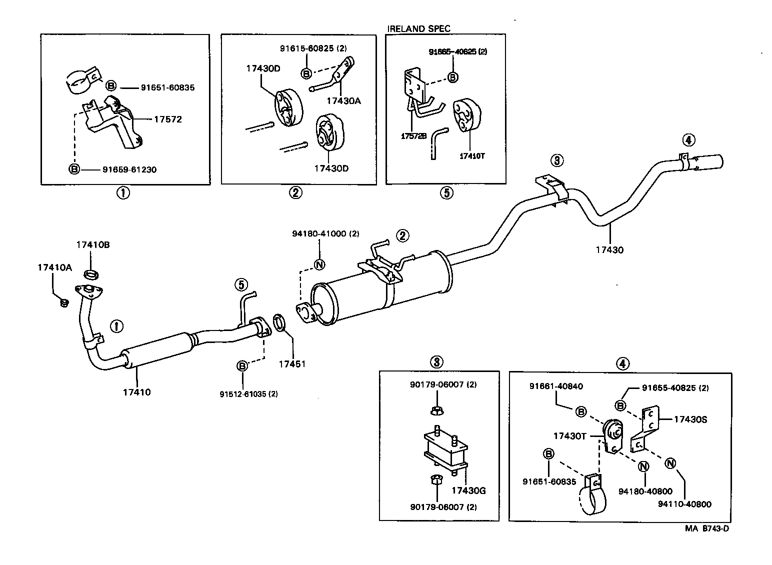 17565-54030 BOLT OR RING, EXHAUST PIPE FRONT (FOR CENTER) product image