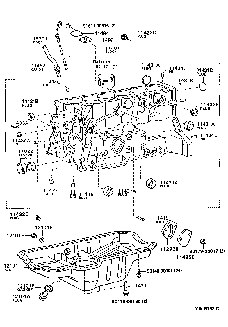 11401-79088 BLOCK SUB-ASSY, CYLINDER product image