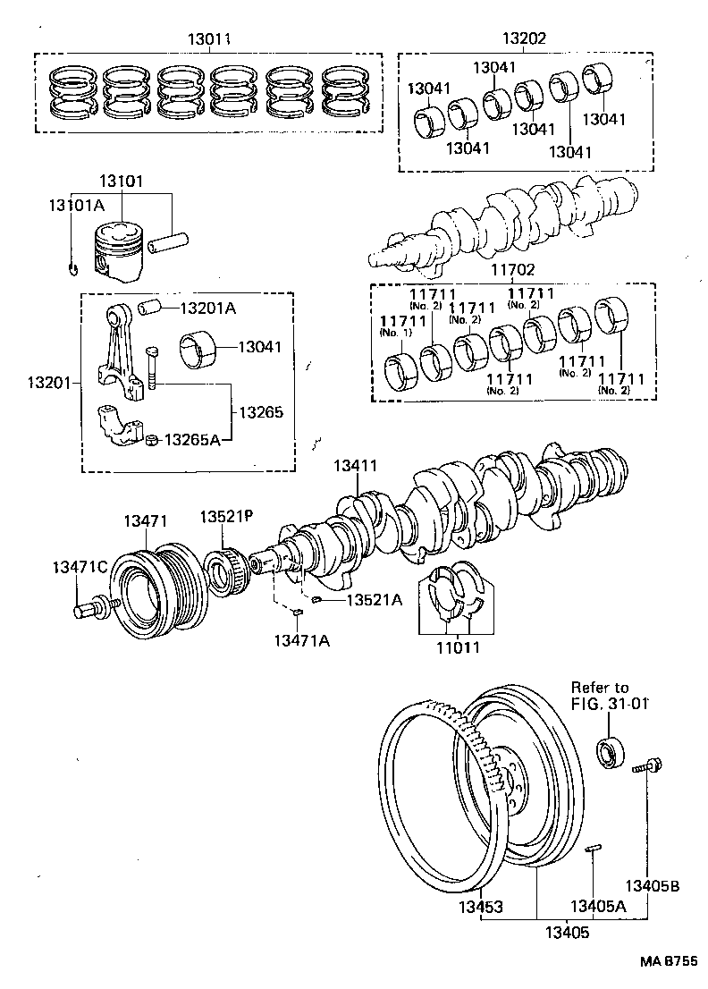 13204-71011 BEARING SET, CONNECTING ROD product image