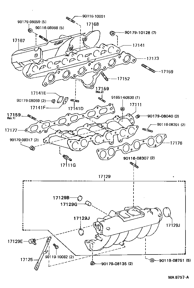 12521-72010 INSULATOR, EXHAUST MANIFOLD HEAT, NO.2 product image