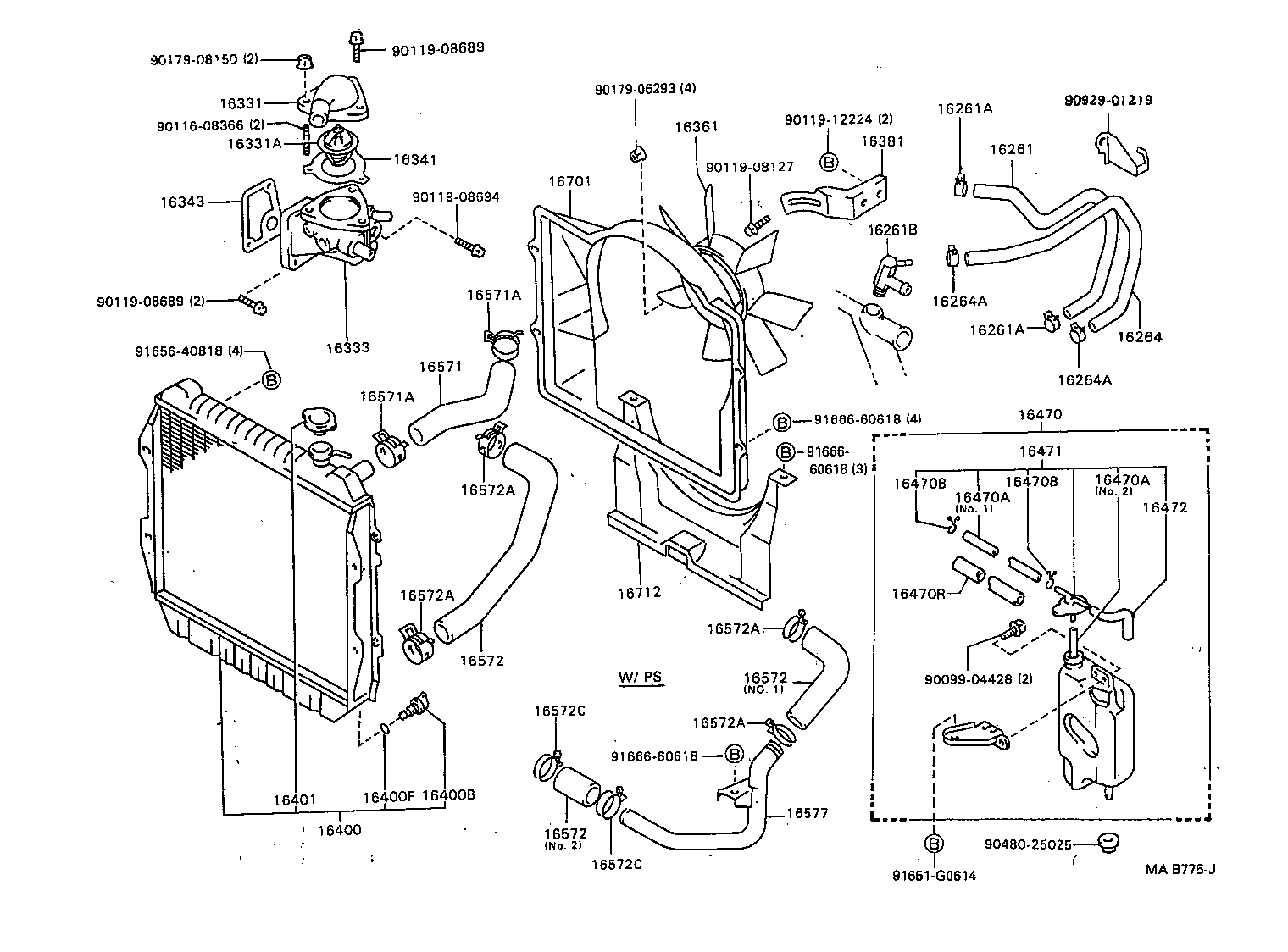 16264-67010 HOSE, WATER BY-PASS, NO.2 product image