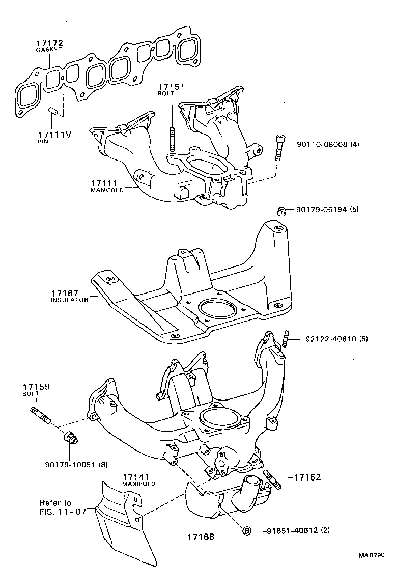 12521-72010 INSULATOR, EXHAUST MANIFOLD HEAT, NO.2 product image