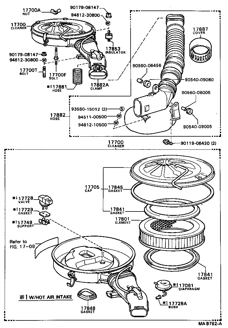 17882-70140 HOSE, AIR CLEANER, NO.2 product image