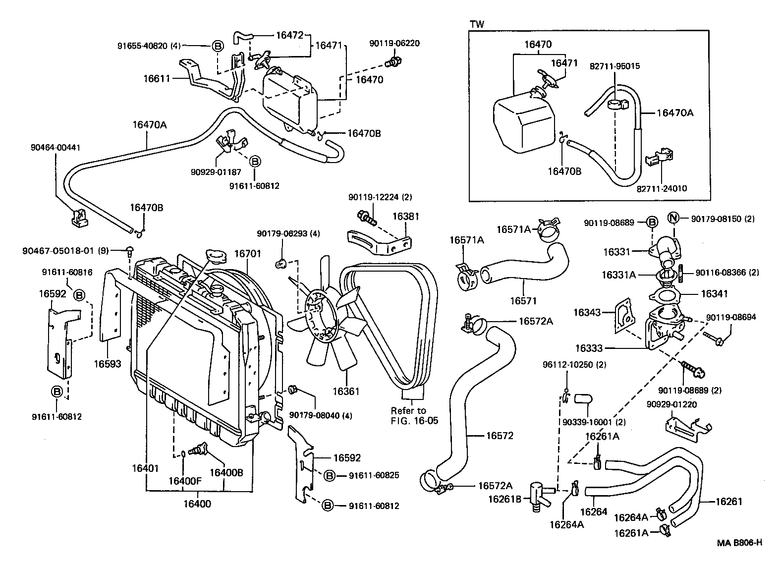 16567-54060 HOSE OR PIPE(FOR RADIATOR RESERVE TANK) product image