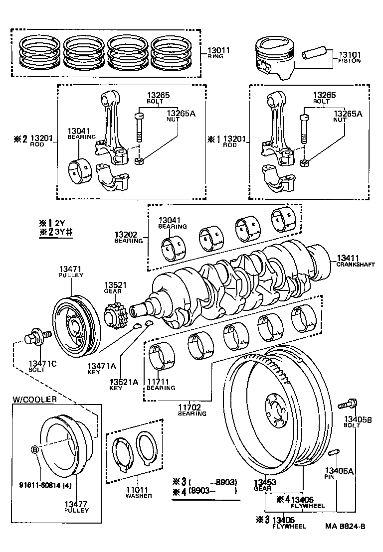 88451-25031 PULLEY, CRANKSHAFT, NO.2 product image