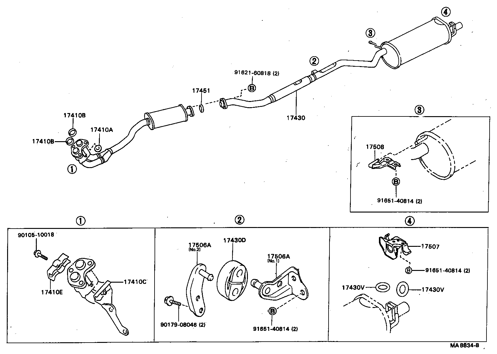 17410-37121 PIPE ASSY, EXHAUST, FRONT product image