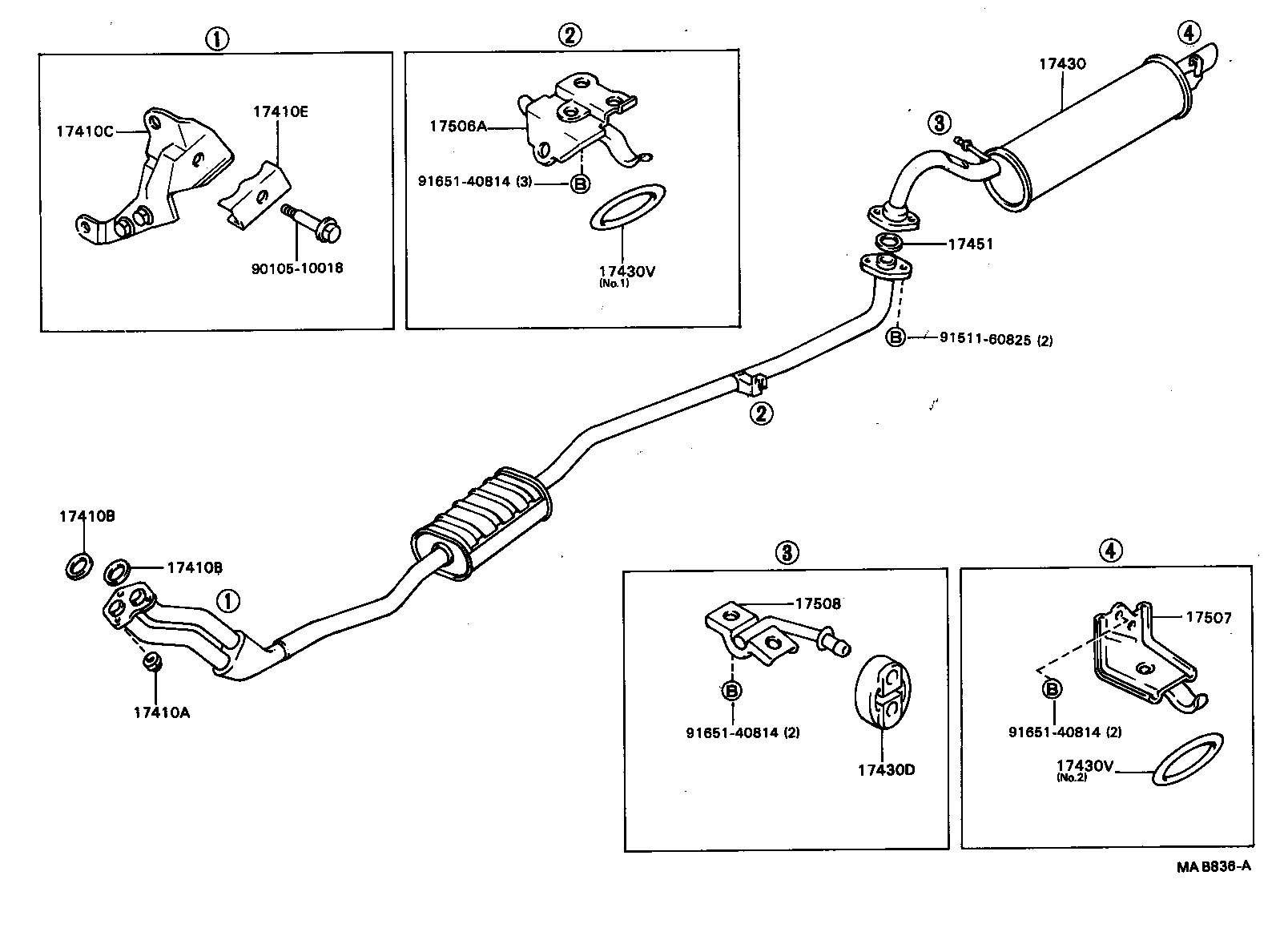 17410-37121 PIPE ASSY, EXHAUST, FRONT product image