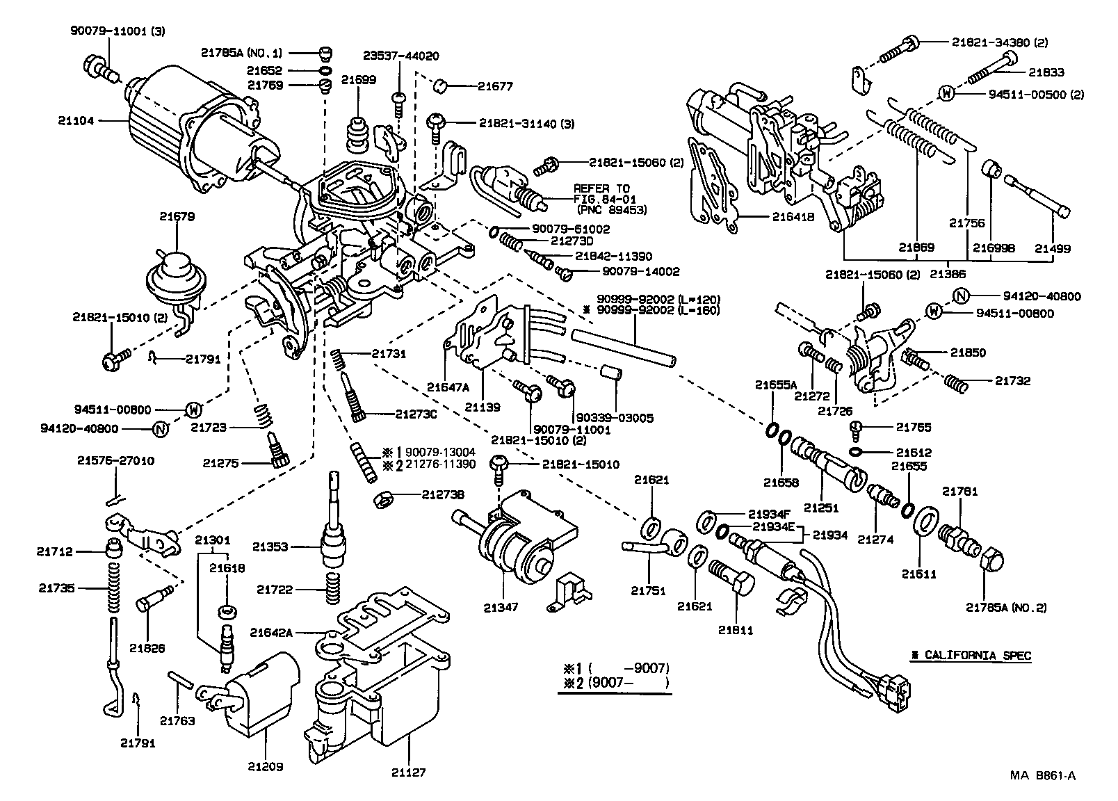 Toyota 21062-11434 SOLENOID, THROTTLE VALVE