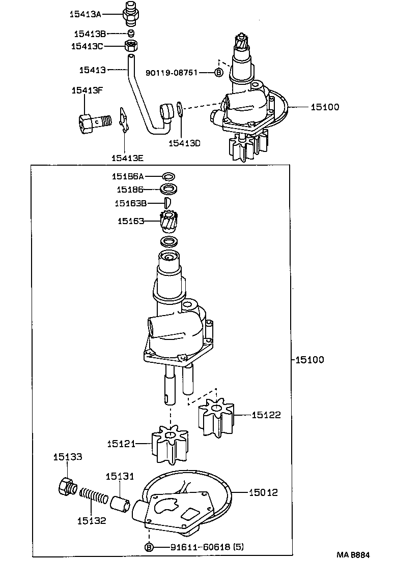 15134-46020 GASKET, OIL PUMP RELIEF VALVE product image