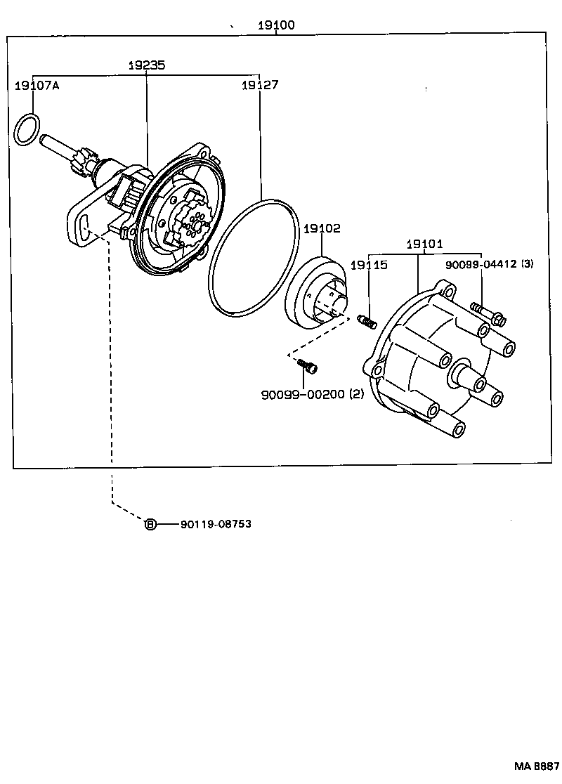 90099-14095 RING, O, DISTRIBUTOR HOUSING product image