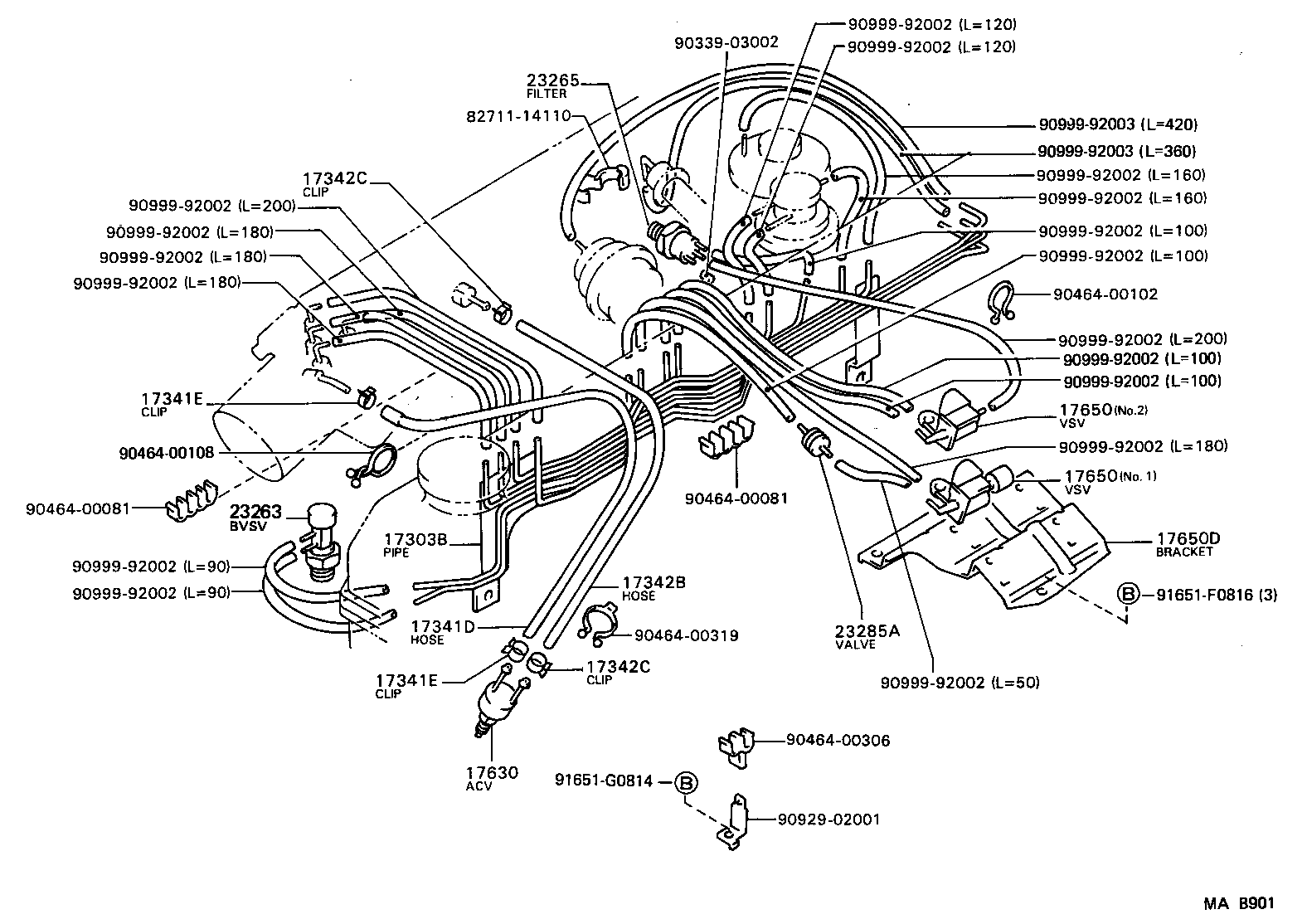 25708-58010 PIPE SUB-ASSY, VACUUM TRANSMITTING, NO.3 product image
