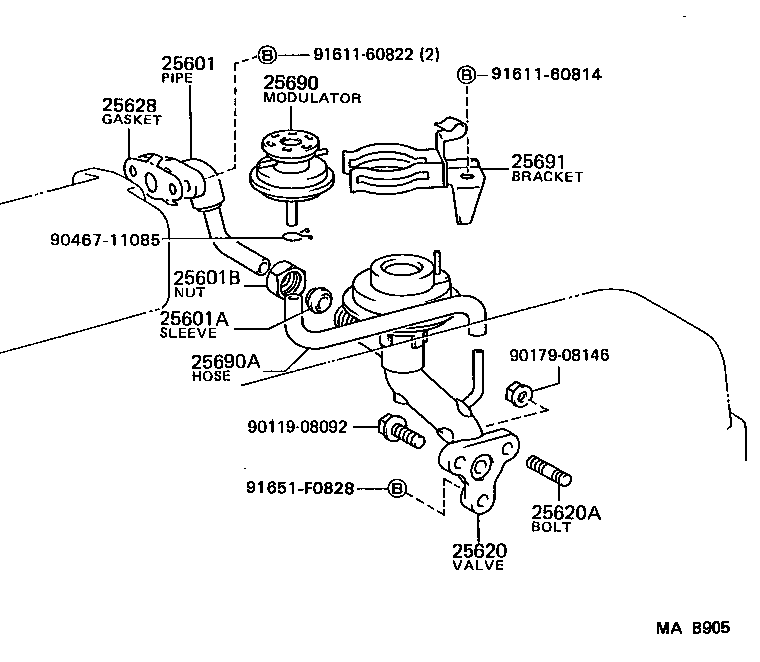 25624-54030 ADAPTER, EGR VALVE product image