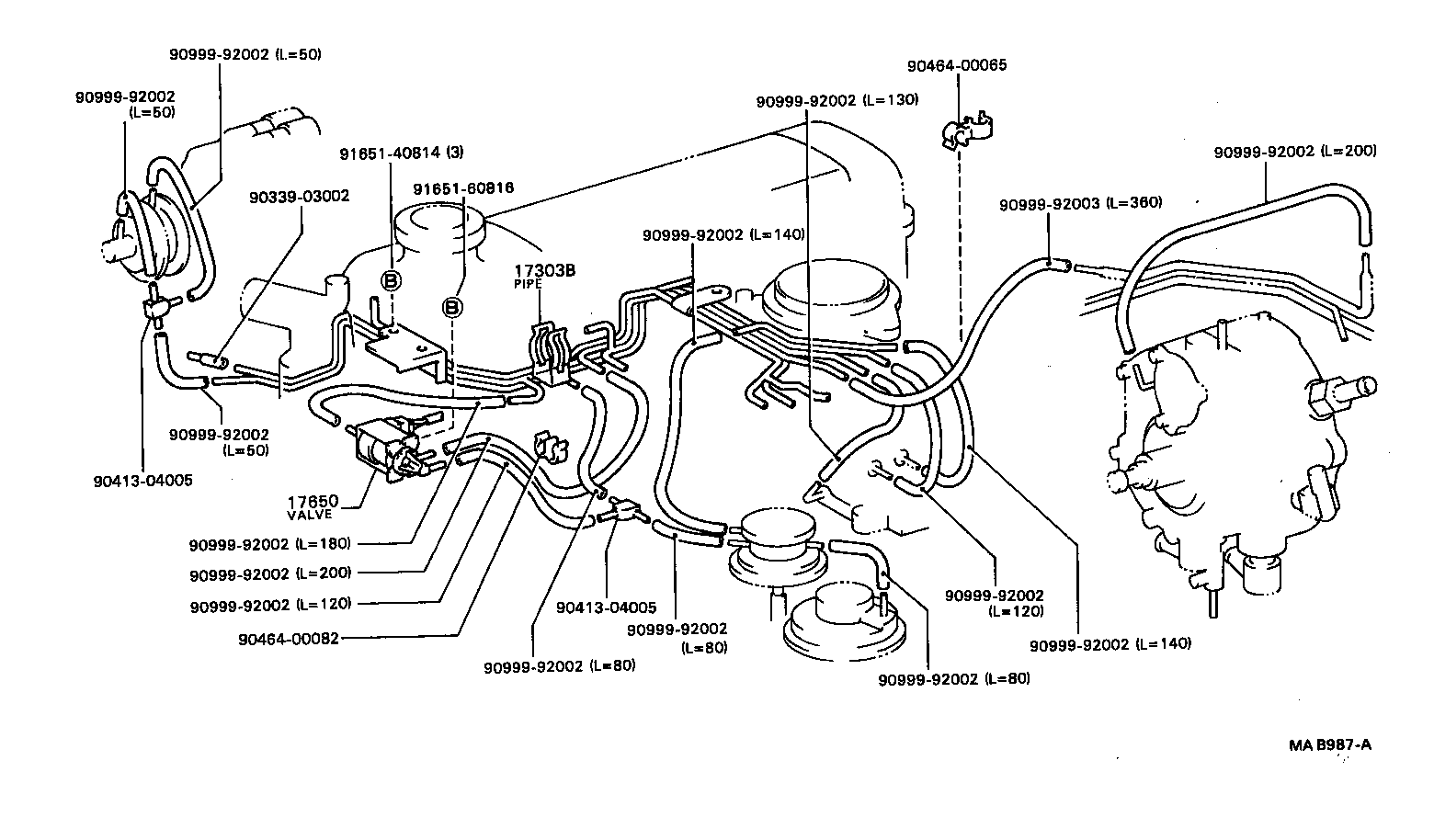 17341-73090 HOSE, NO.1(FOR AIR INJECTION SYSTEM) product image