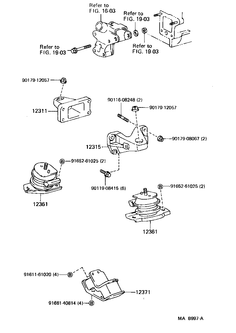 12311-70100 BRACKET, ENGINE MOUNTING, FRONT NO.1 RH product image