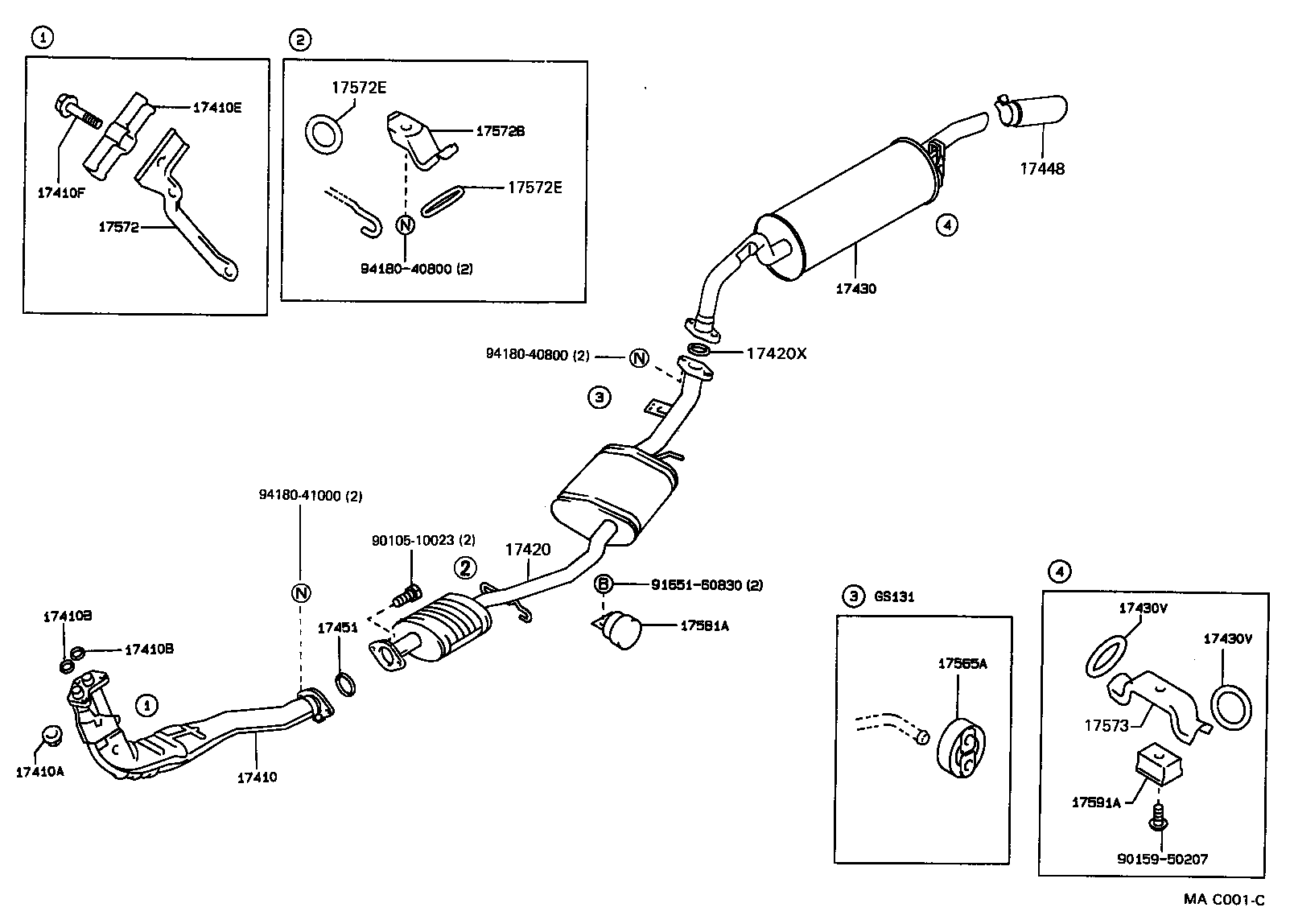 17430-70540 PIPE ASSY, EXHAUST, TAIL product image