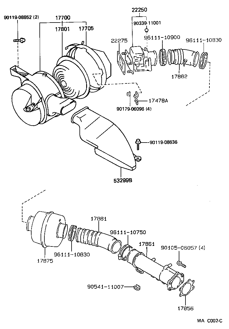 17705-43110 CAP SUB-ASSY, AIR CLEANER product image