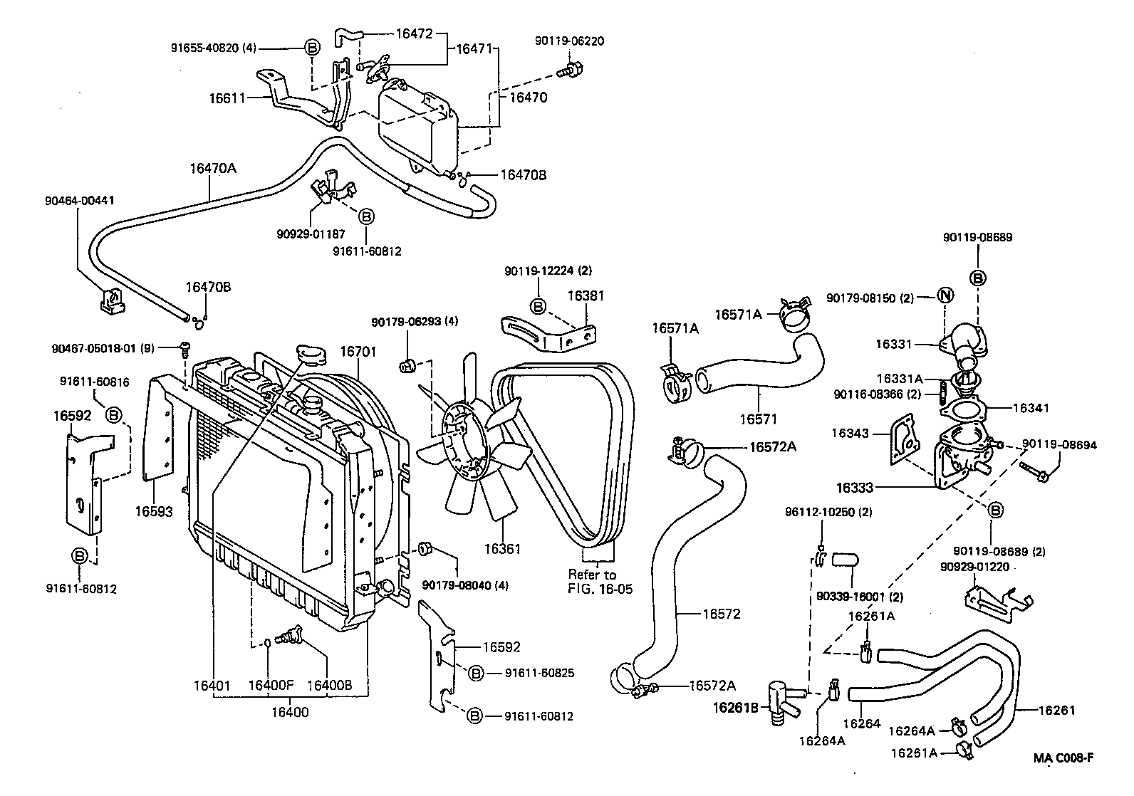 16572-54290 HOSE, RADIATOR, OUTLET product image