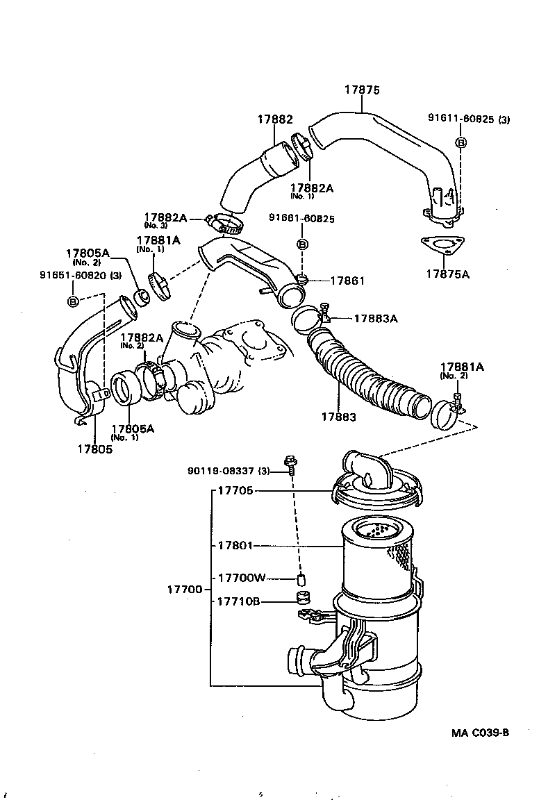 17103-64030 PIPE, INTAKE AIR CONNECTOR product image