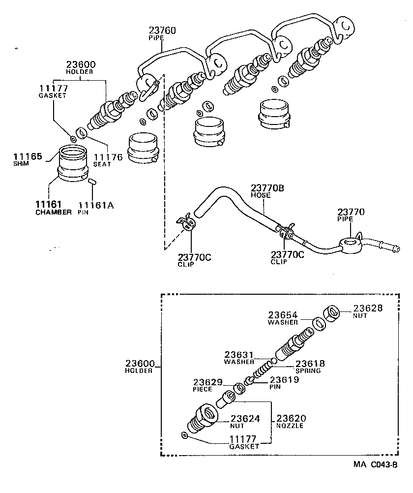 23600-69065 HOLDER & NOZZLE SET, NOZZLE product image