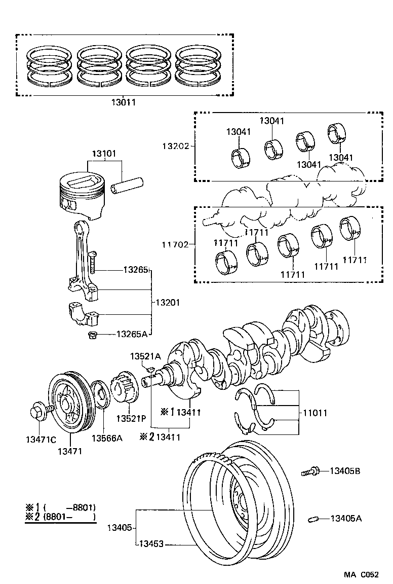 11705-55010 BEARING SET, CRANKSHAFT product image