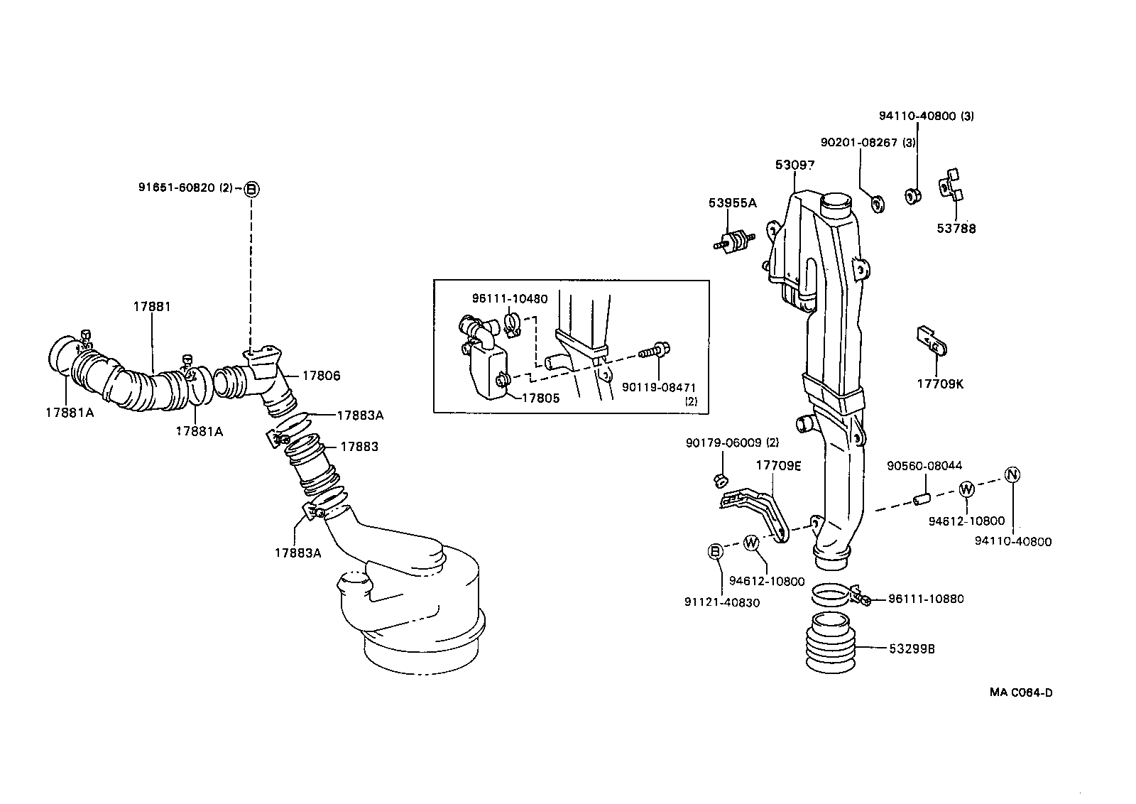 17730-56040 PRECLEANER ASSY, AIR W/HOSE product image