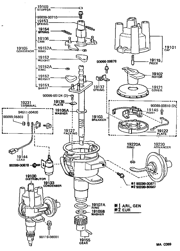 19144-73070 LEAD, DISTRIBUTOR BREAKER product image
