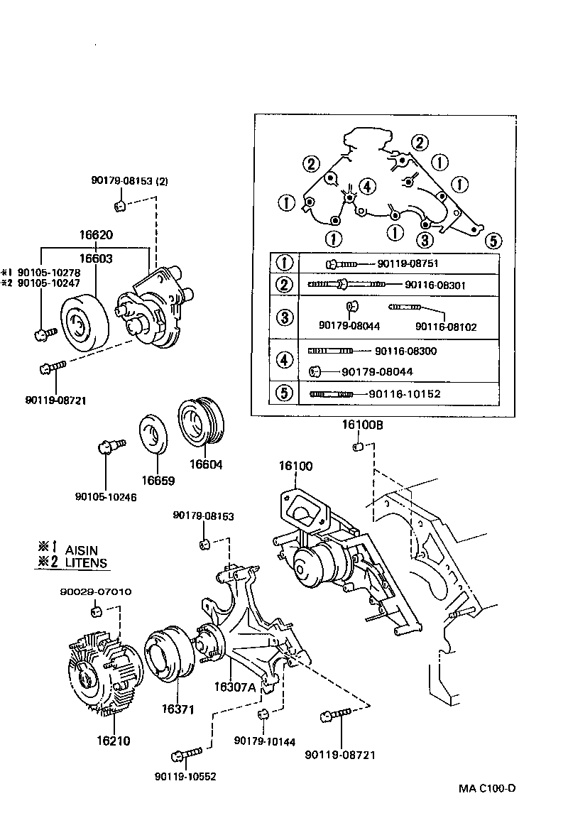 16100-79145 PUMP ASSY, ENGINE WATER product image