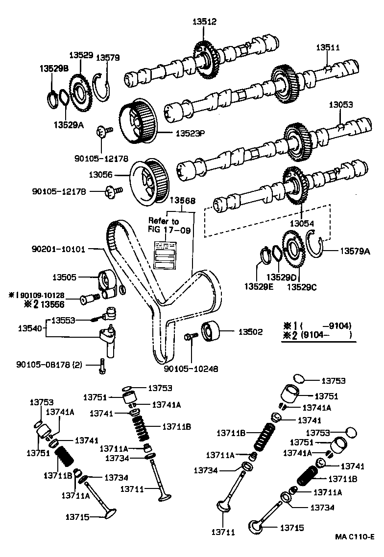 Toyota 13505-50010 IDLER SUB-ASSY, TIMING BELT, NO.1