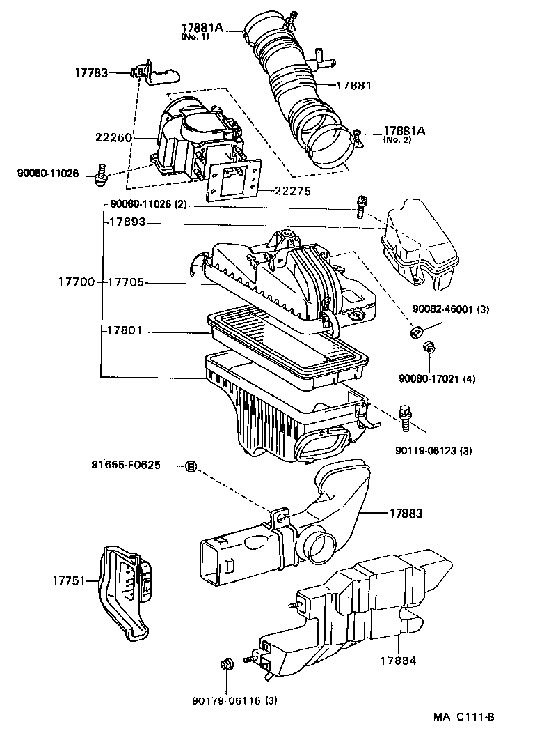 Toyota 17700-07010 CLEANER ASSY, AIR