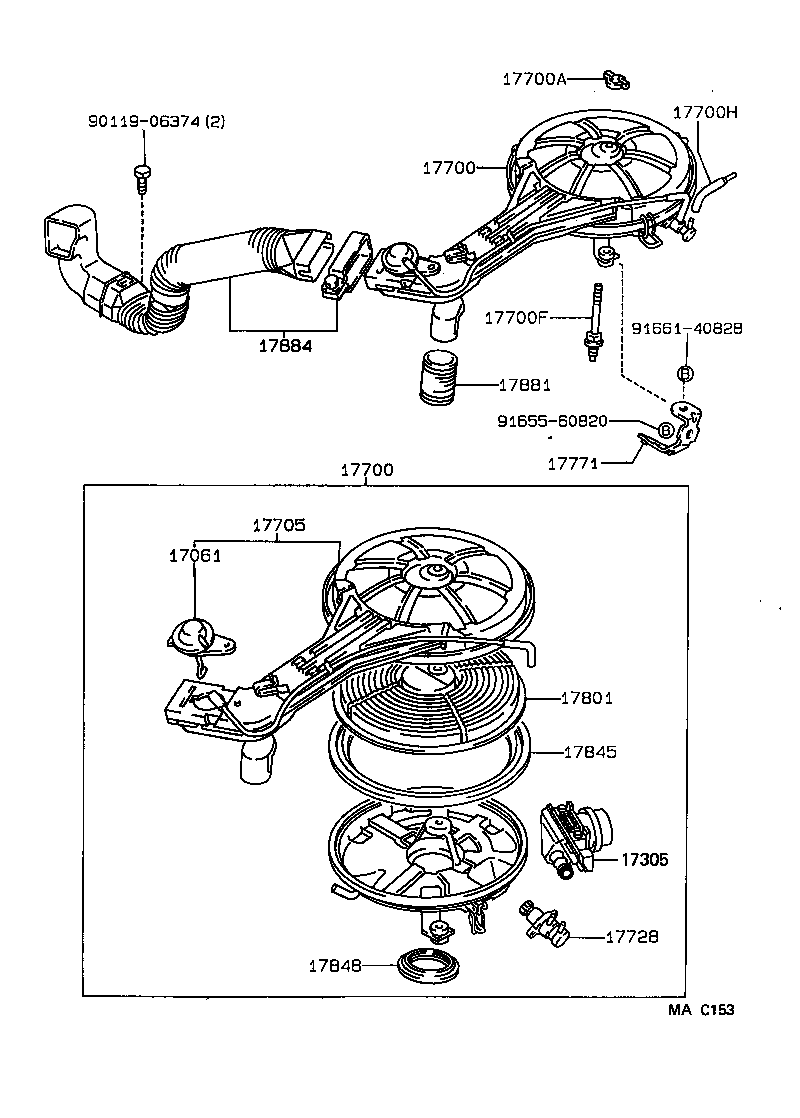 17769-11010 SUPPORT, AIR CLEANER product image