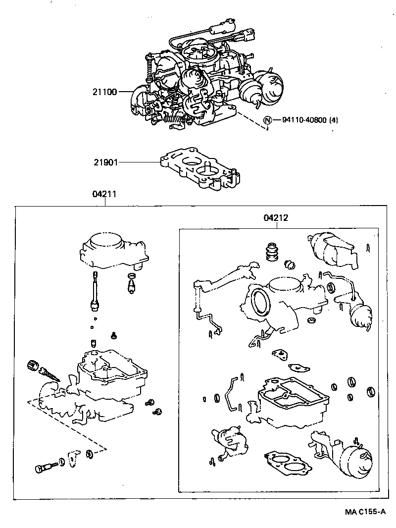 04212-11050 GASKET KIT, CARBURETOR product image