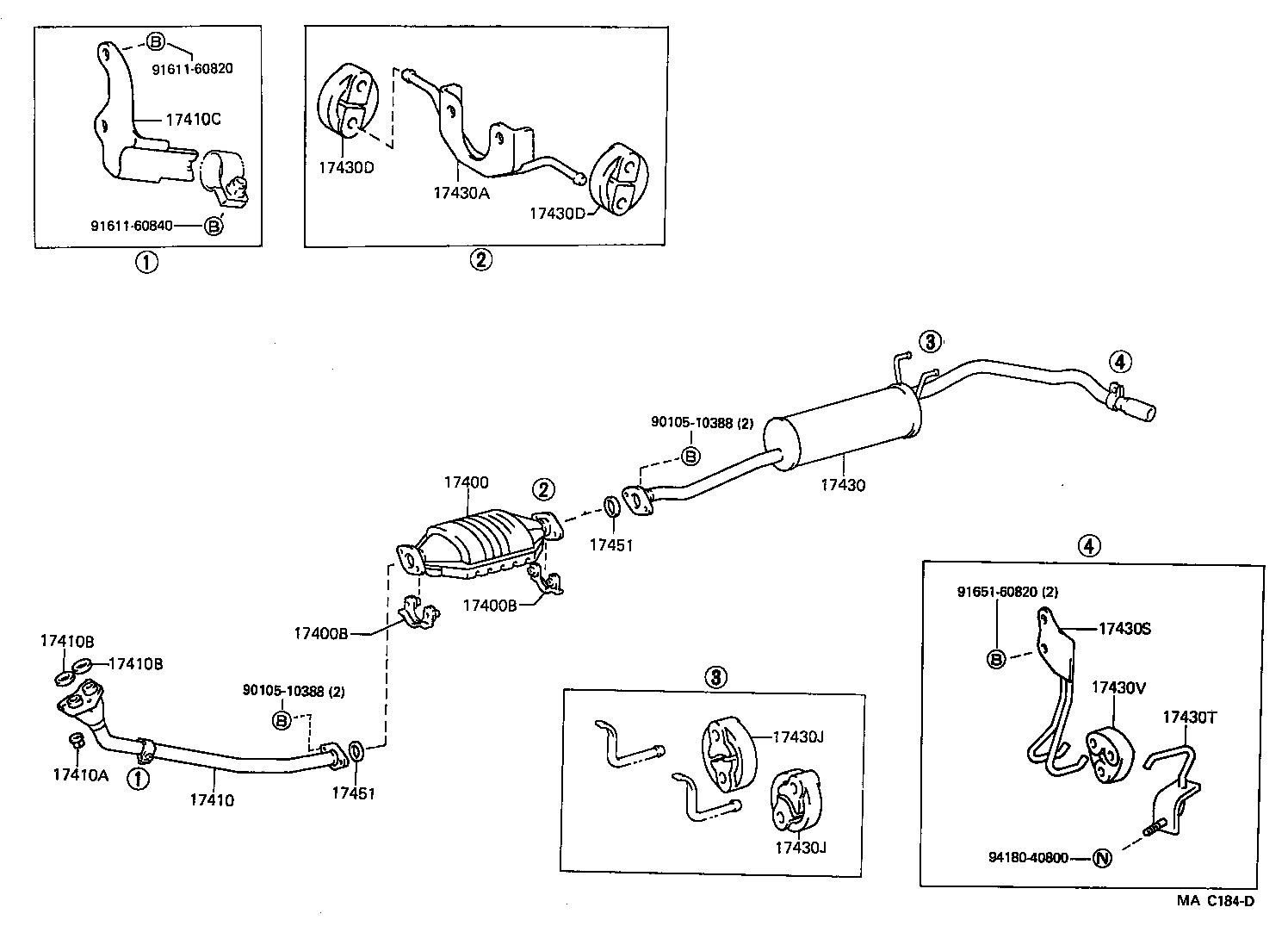 17430-65091 PIPE ASSY, EXHAUST, TAIL product image