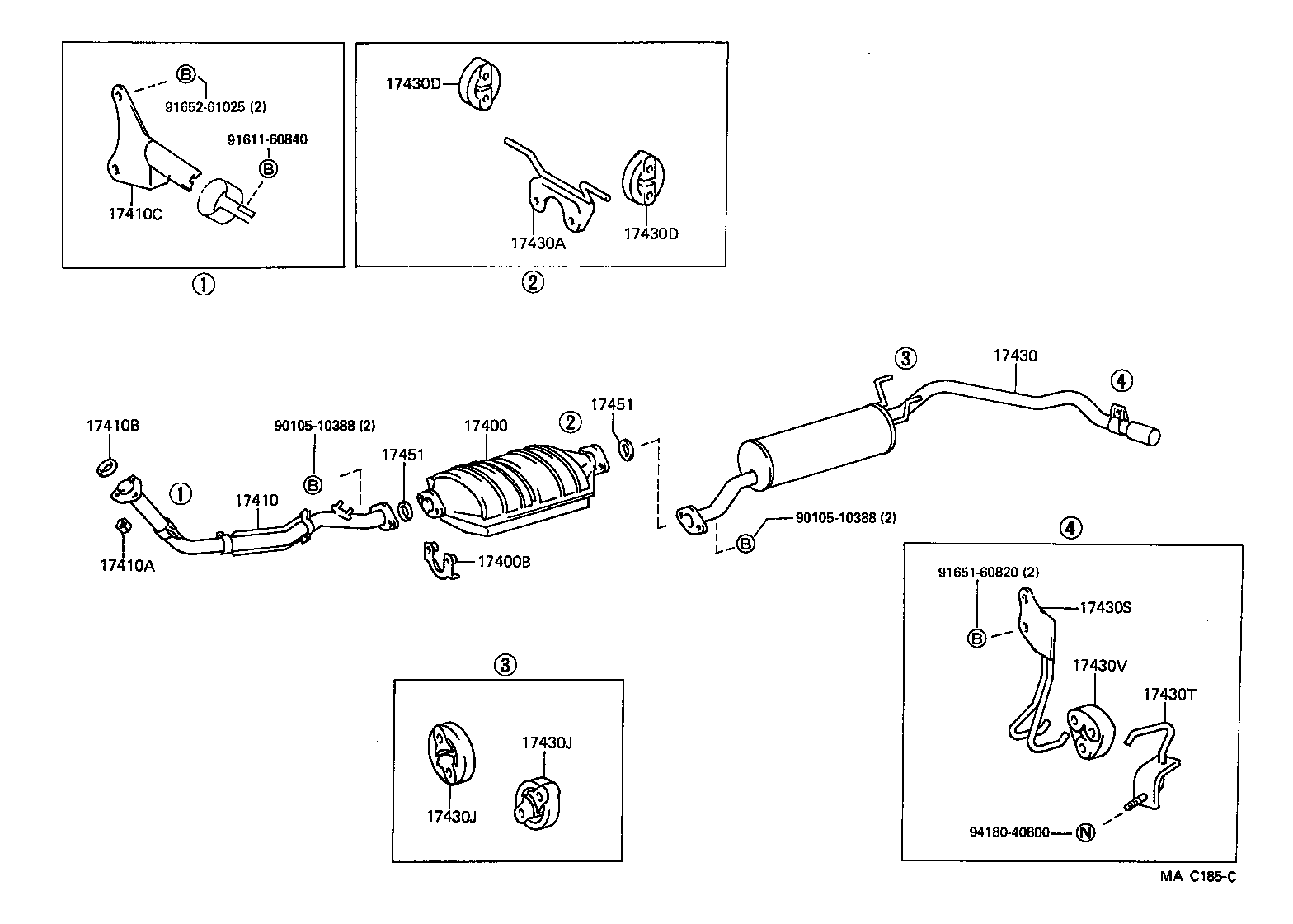 17430-65091 PIPE ASSY, EXHAUST, TAIL product image