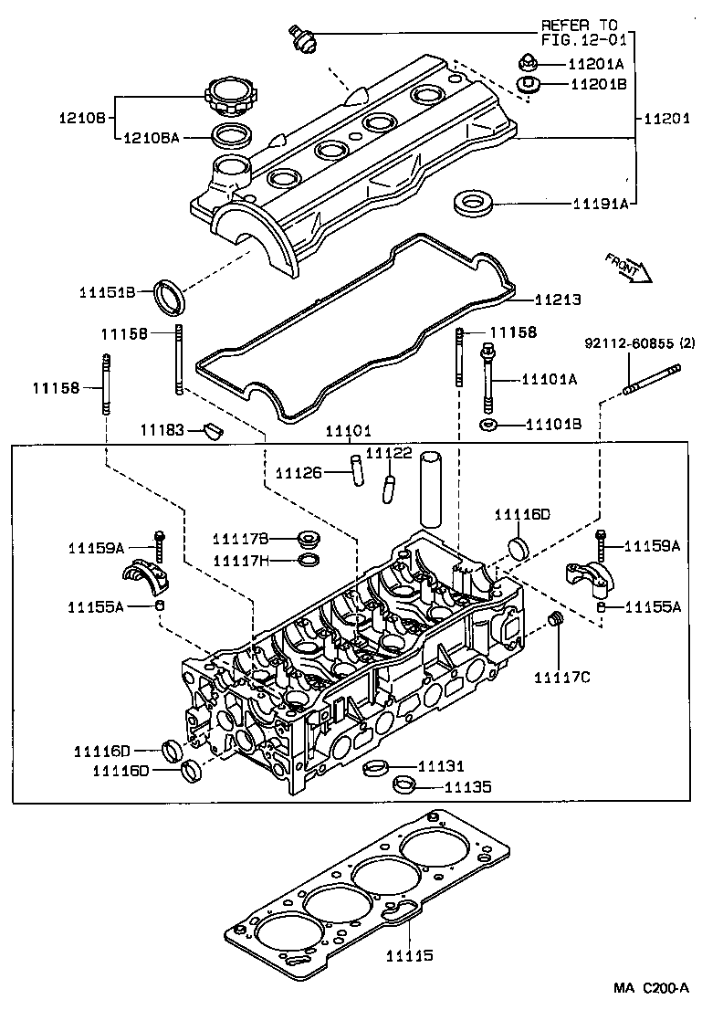Toyota 11201-88382 COVER SUB-ASSY, CYLINDER HEAD