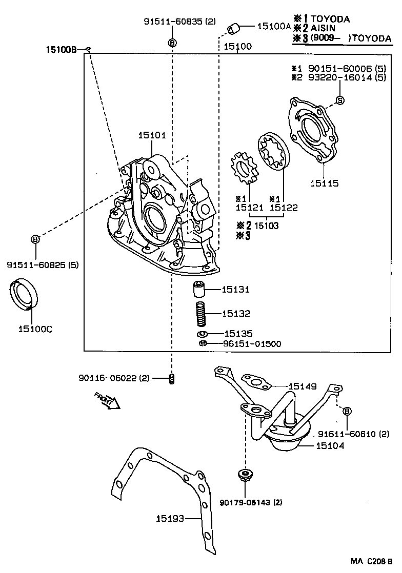 Toyota 15122-16010 GEAR, OIL PUMP DRIVEN