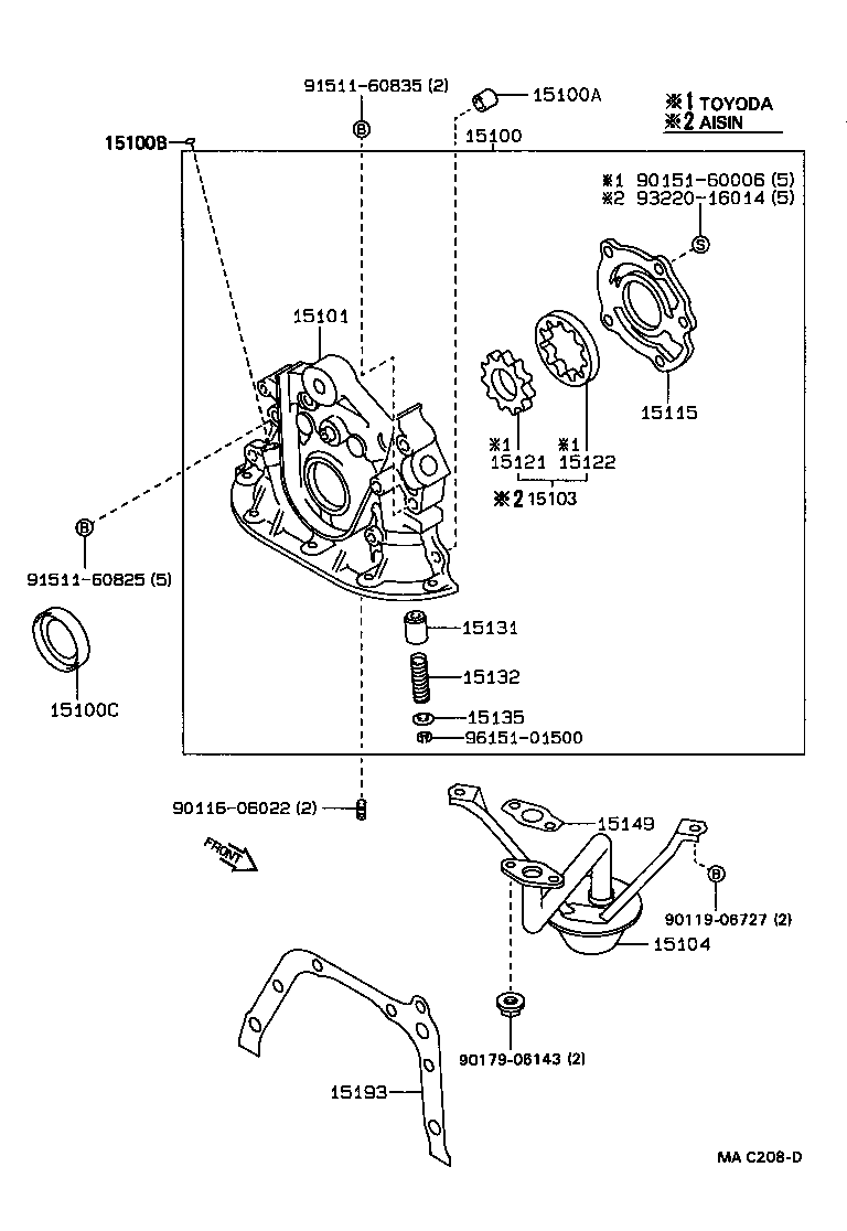 Toyota 15149-16010 GASKET, OIL STRAINER FLANGE