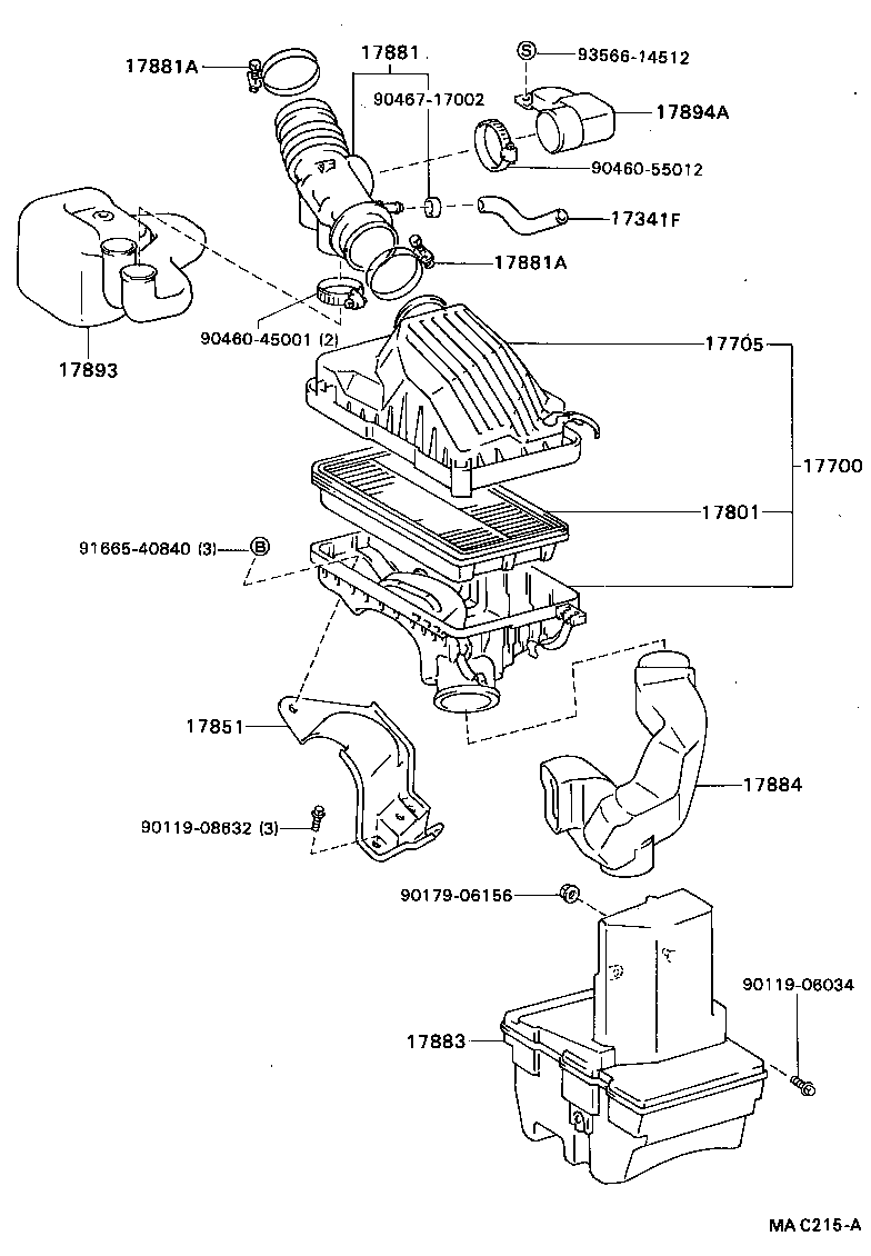 17769-11010 SUPPORT, AIR CLEANER product image