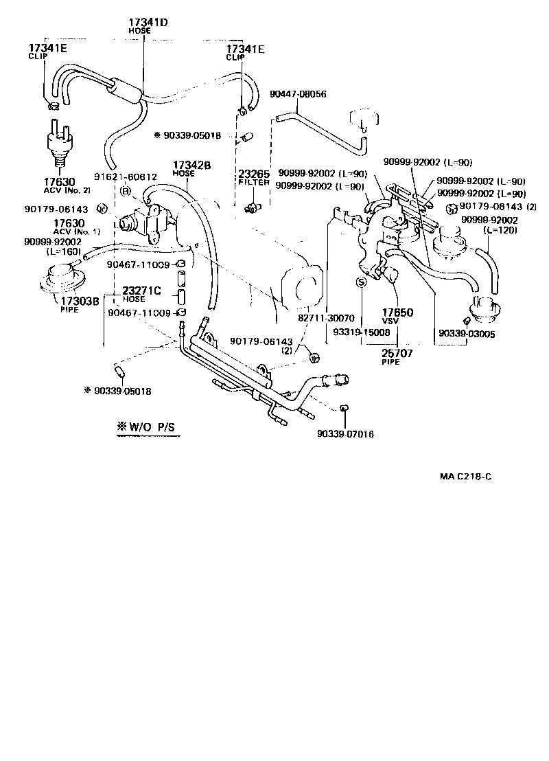 25860-16080 VALVE ASSY, VACUUM SWITCHING, NO.1 product image