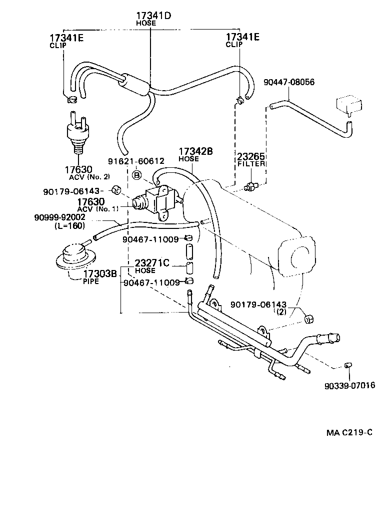 25860-16080 VALVE ASSY, VACUUM SWITCHING, NO.1 product image