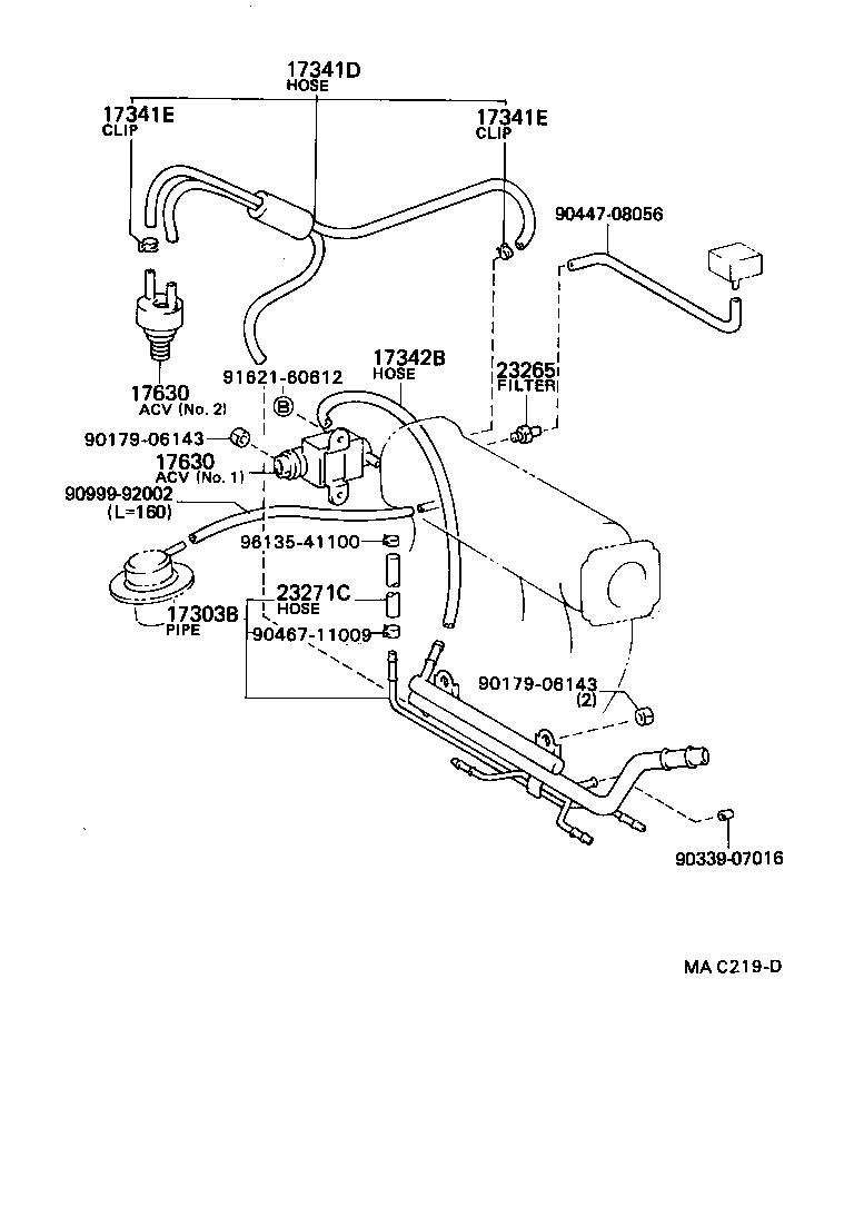 25751-11040 CLAMP, VACUUM CONTROL VALVE, NO.1 product image