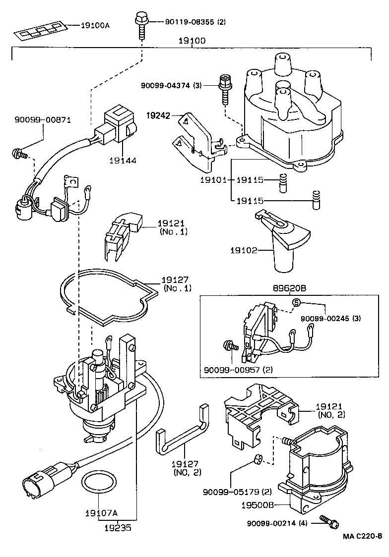 19101-74130 CAP SUB-ASSY, DISTRIBUTOR product image