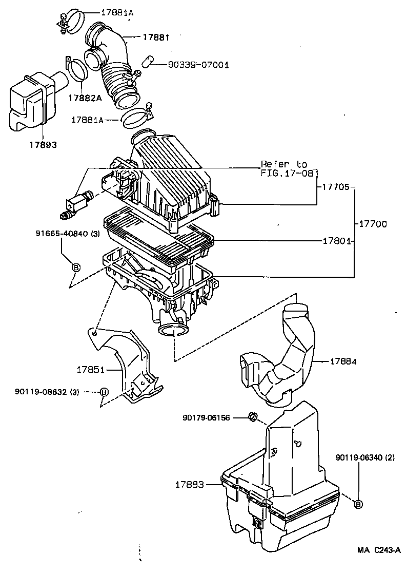 17769-11010 SUPPORT, AIR CLEANER product image