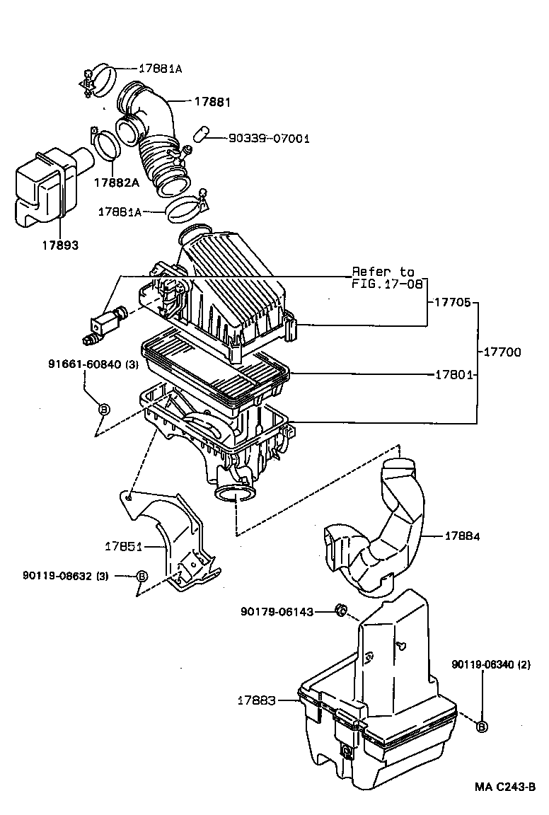 17705-16380 CAP SUB-ASSY, AIR CLEANER product image