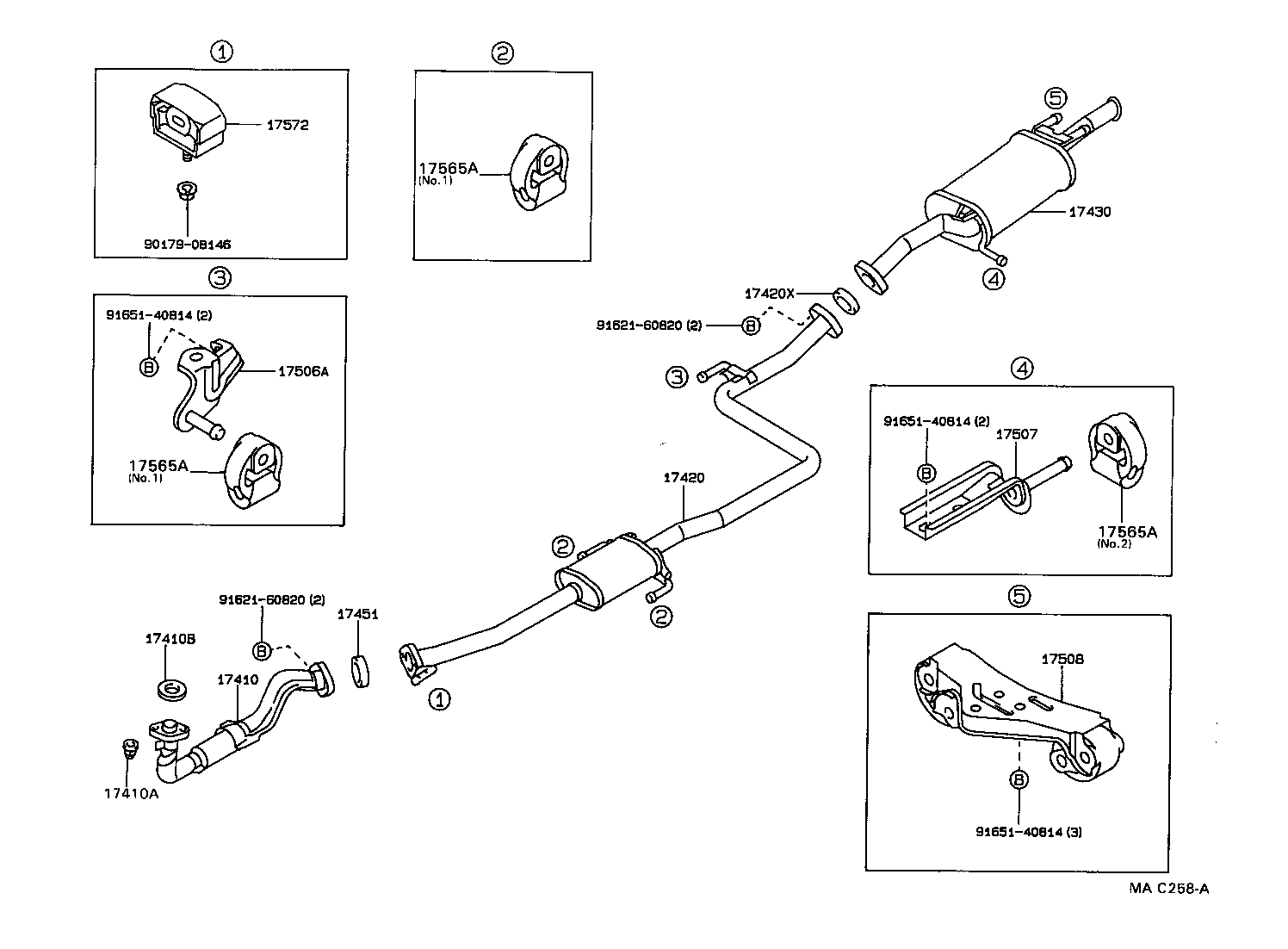 17410-16360 PIPE ASSY, EXHAUST, FRONT product image