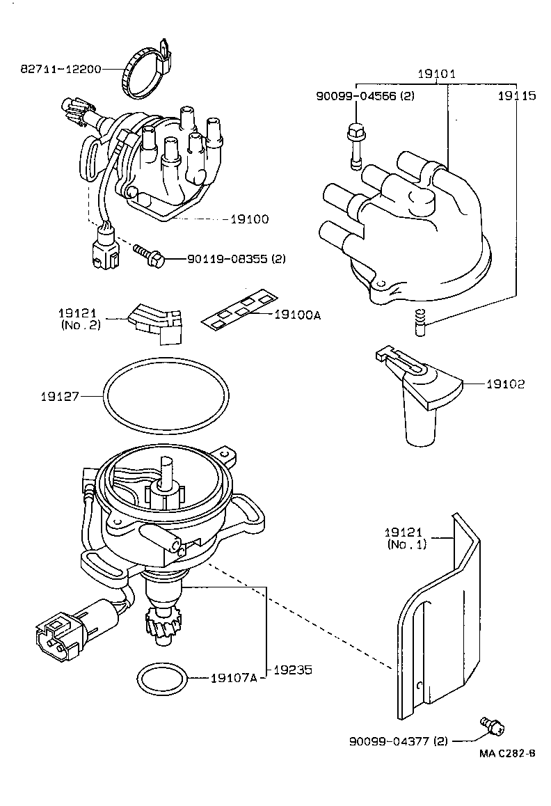 19101-74130 CAP SUB-ASSY, DISTRIBUTOR product image