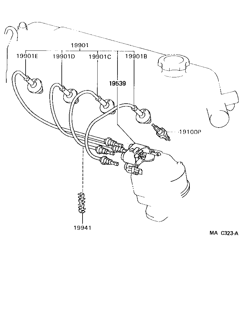 90919-15313 CORD, SPARK PLUG RESISTIVE, NO.3 product image
