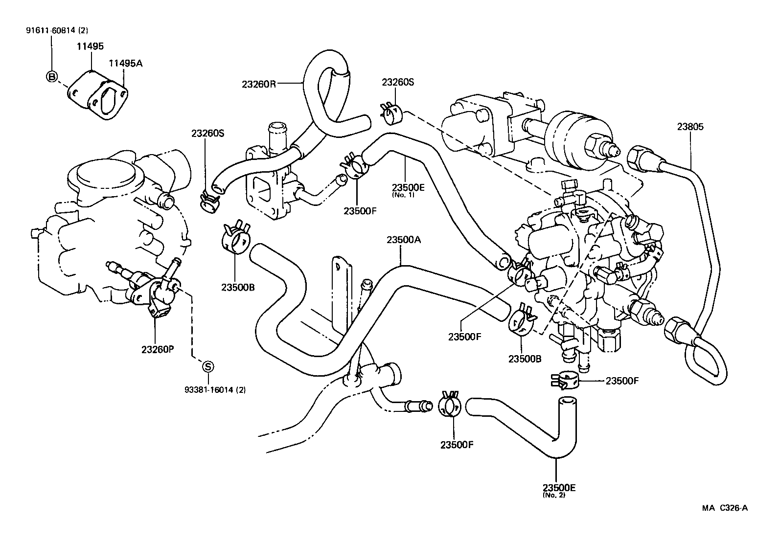 23271-70071 HOSE, NO.1(FOR LPG REGULATOR TO LPG CARBURETOR) product image